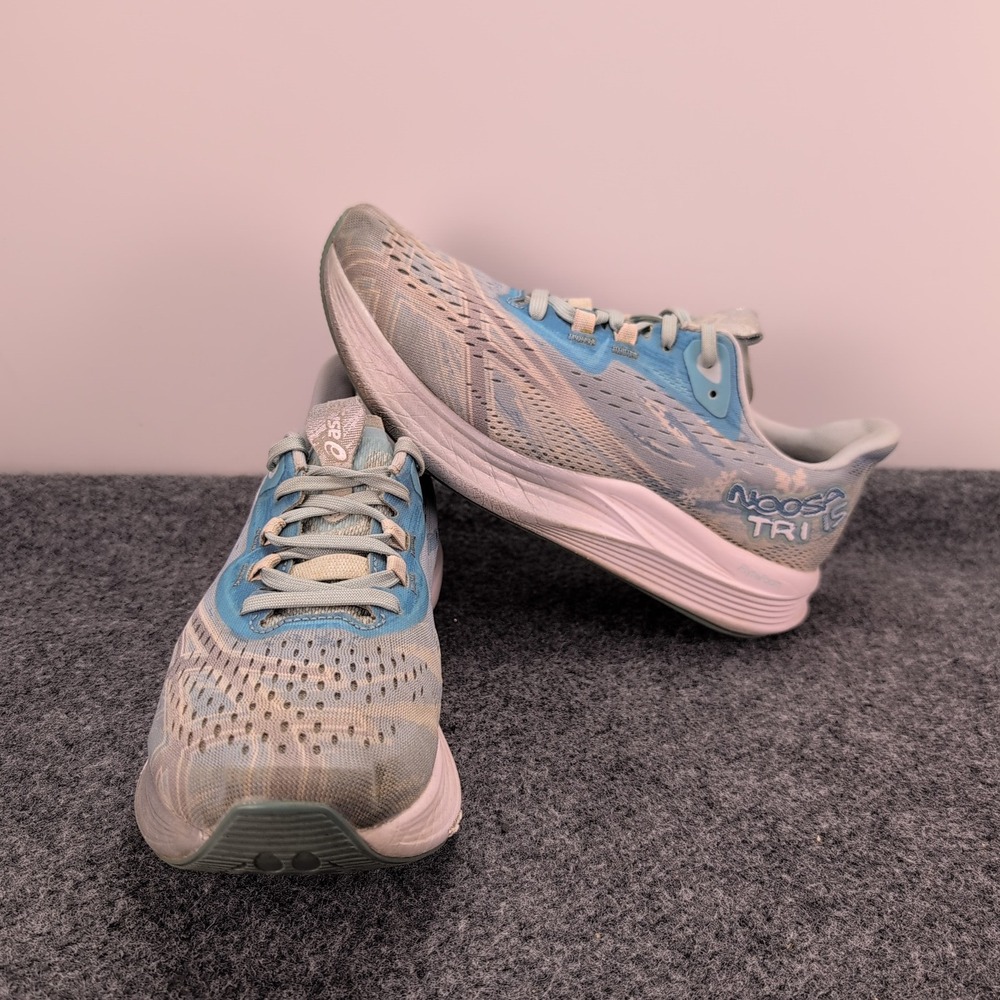 ASICS Noosa Tri 15 Running Shoes Womens 8 Blue White FlyteFoam Athletic Trainers